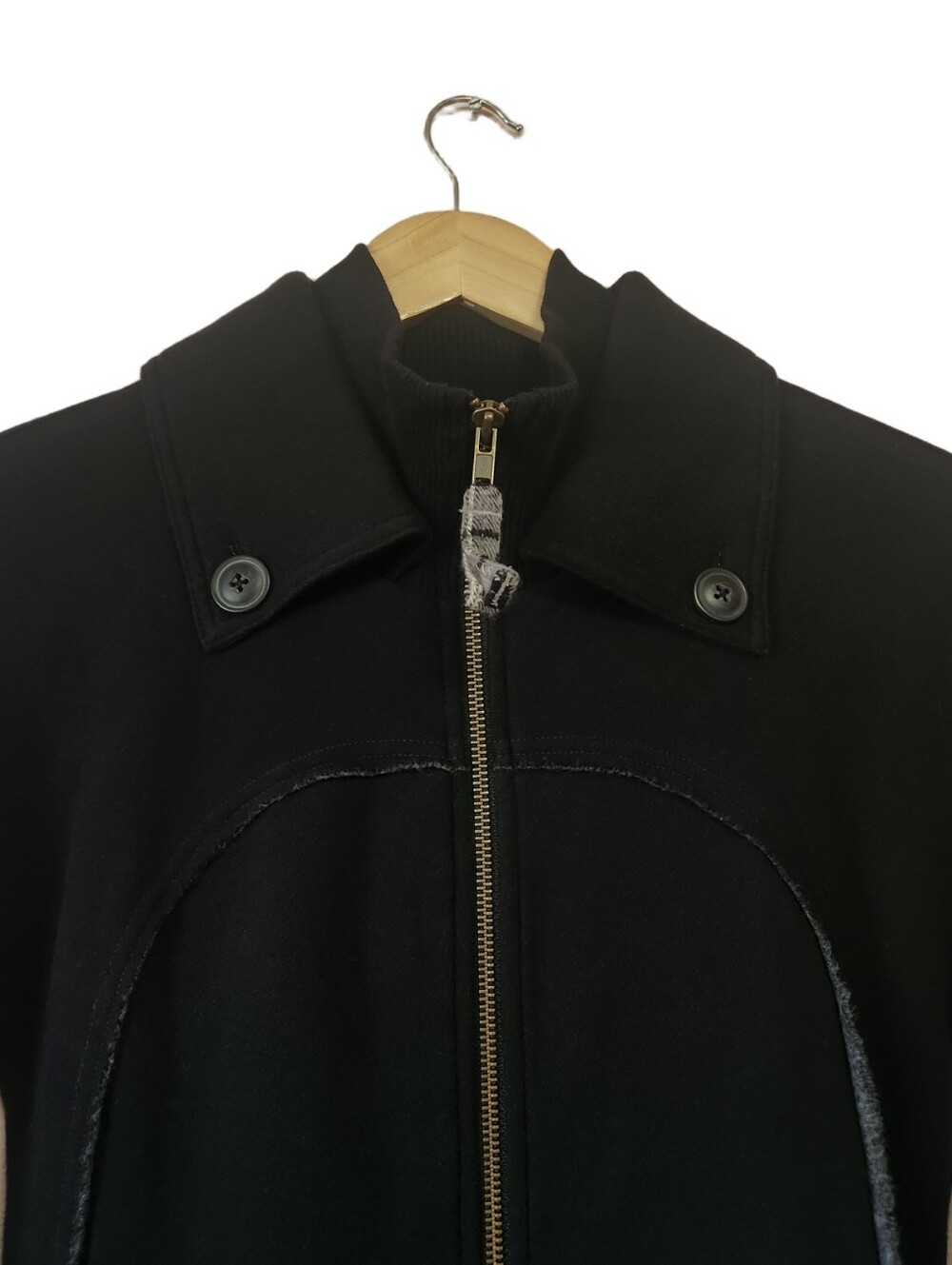 Free People NWT Vintage Black Stuffed Peacoat Hoodie Jacket Fleece Longline Sz S - Picture 5 of 12